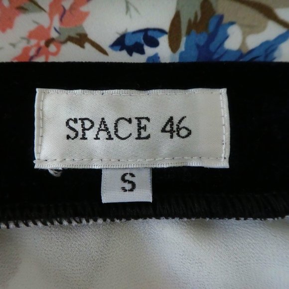 Velvet Space 46 Skirt Midi Floral Lined Velvet Waistband Side Zip Full S - Picture 8 of 8